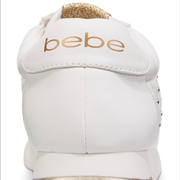 bebe Sport Studded Sneaker White/Gold - Picture 5 of 8